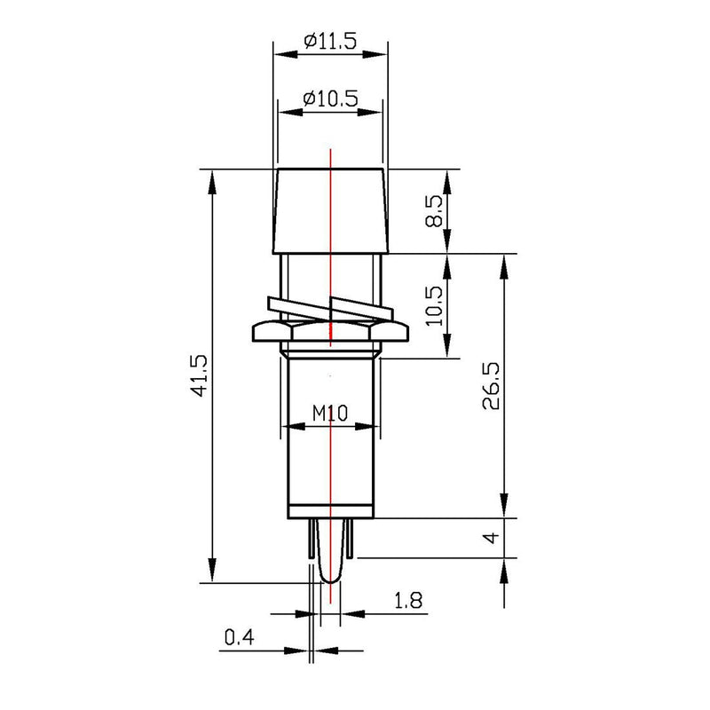 [Australia - AusPower] - uxcell Signal Indicator Dash Light DC 12V, LED Bulbs XD10-3 Red, 10mm 2/5" Panel Mount 10Pcs 