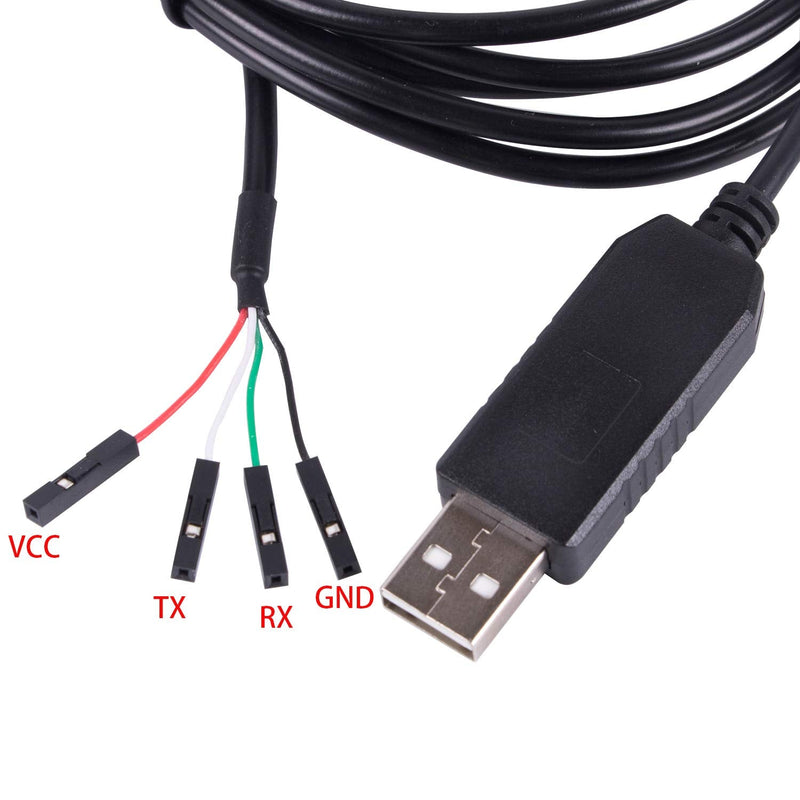 [Australia - AusPower] - USB to TTL Serial 5V 3.3V Adapter Cable TX RX VCC GND Pinout with 4 Pin 0.1 inch Pitch Female Socket FTDI Chip for Windows 10 8 7 XP Vista Android Mac OS (Logic 3.3V Level) Logic 3.3V Level 