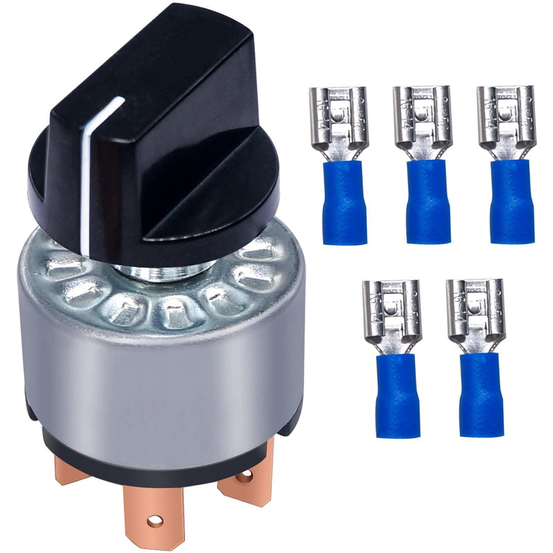 [Australia - AusPower] - Taiss Rotary Switch 12A 250V/16A 125V 4 Position 3 Speed Universal Metal Latching Fan Heater Speed Selector Switch with Knob and terminals F-040 