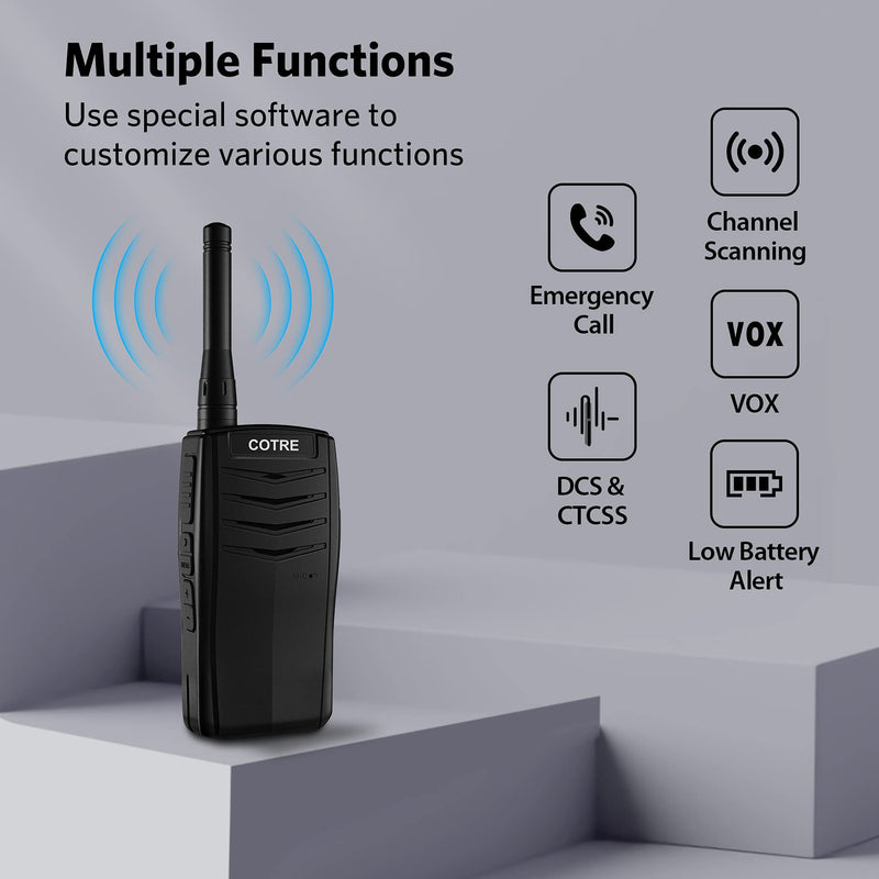 [Australia - AusPower] - Walkie Talkie — COTRE Two Way Radio with 8-15 Hours of Battery Life, Long Distance Walkie Talkies(430-470MHz), High Communication Quality and Confidentiality with 1936 Channel Choices, Fall Resistant 