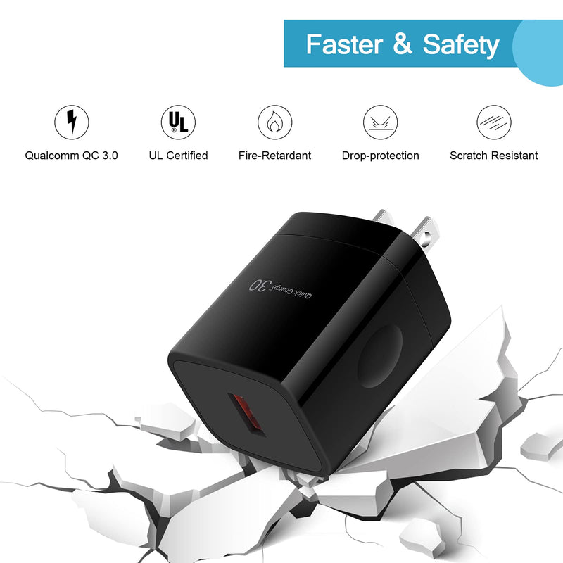 [Australia - AusPower] - Quick Charge 3.0 Fast Charging Wall Charger Plug in Phone Charger Block Android Power Adapter Plug in USB Type C to Type A Cable Cord for Samsung Galaxy Note 21/20 S21 S20 Ultra 5G A01 A42 A32 A52 