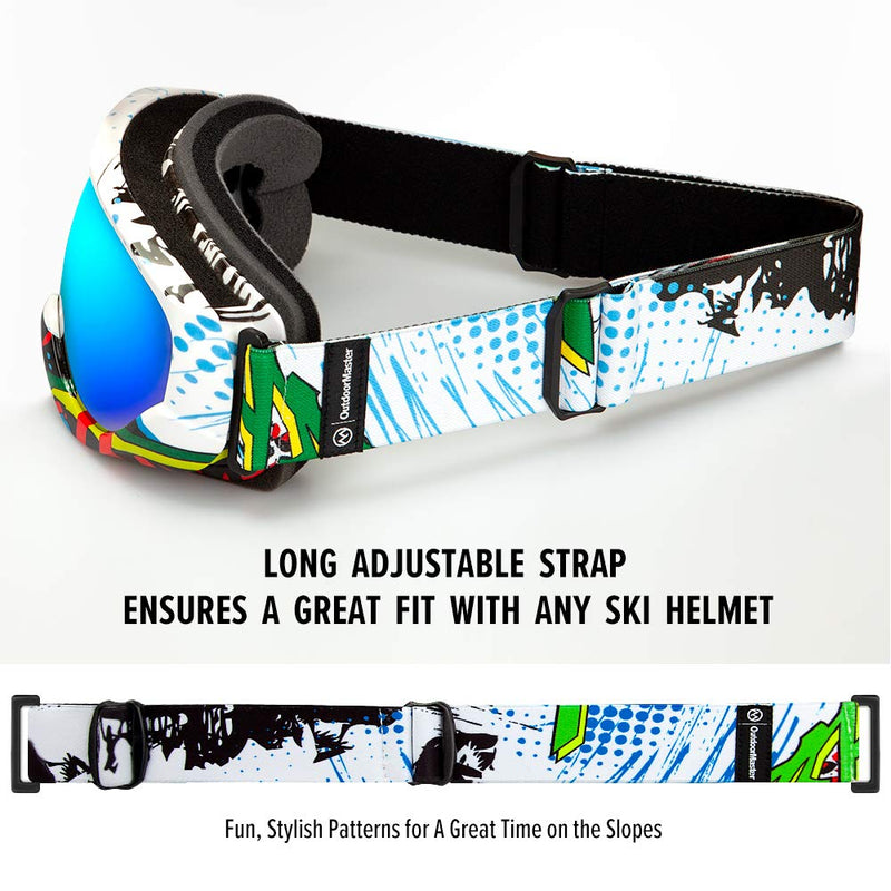 [Australia - AusPower] - OutdoorMaster Kids Ski Goggles - Helmet Compatible Snow Goggles for Boys & Girls with 100% UV Protection 