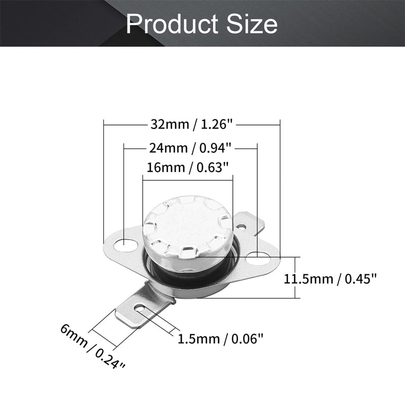 [Australia - AusPower] - Fielect 5Pcs KSD301 Thermostat 90°C/194°F Normally Open N.0 Adjust Snap Disc Temperature Switch for Microwave Oven Coffee Maker Smoker 90C 5Pcs 