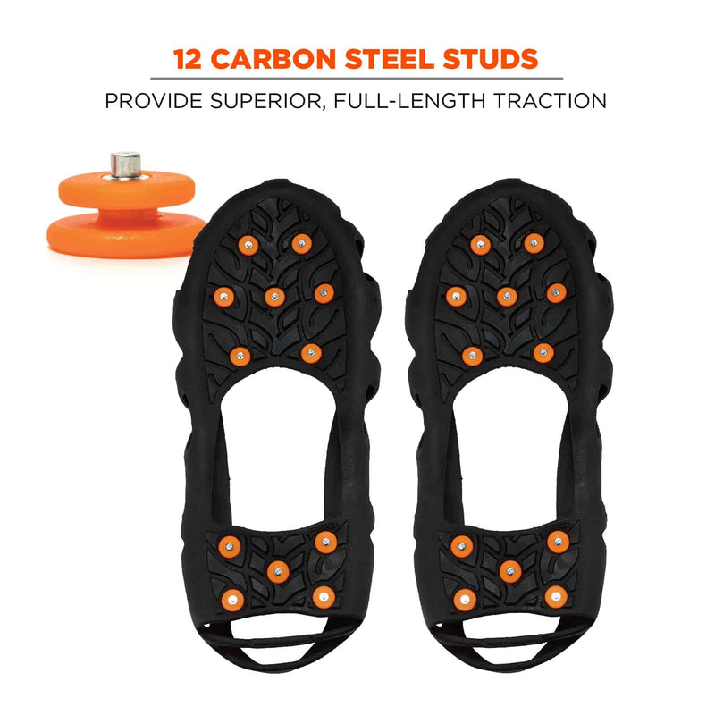 [Australia - AusPower] - Ergodyne TREX 6304 Step In Ice Traction Cleat with 12 Carbon Steel Spike Grips,Black,Small 