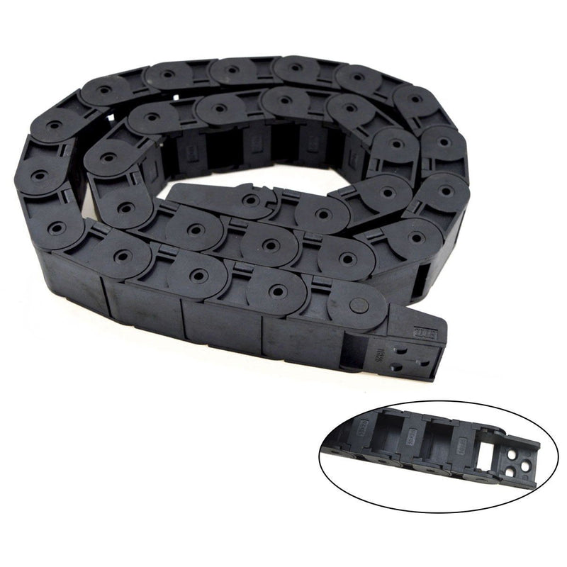 [Australia - AusPower] - HHY 1M Length Black Plastic 18 x 25mm Open One Side Type Cable Drag Chain Wire Carrier for CNC Machine 