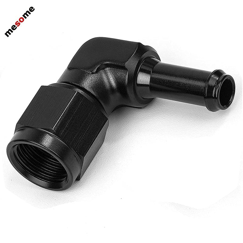 [Australia - AusPower] - mesome Female AN6 To 3/8" 3/8 inch 9.52mm Barb 90 Degree Swivel Hose Fitting Aluminum Hose Barb Fuel Line Adapter Black Anodized (6AN to 5/16, Black) 6AN to 5/16 