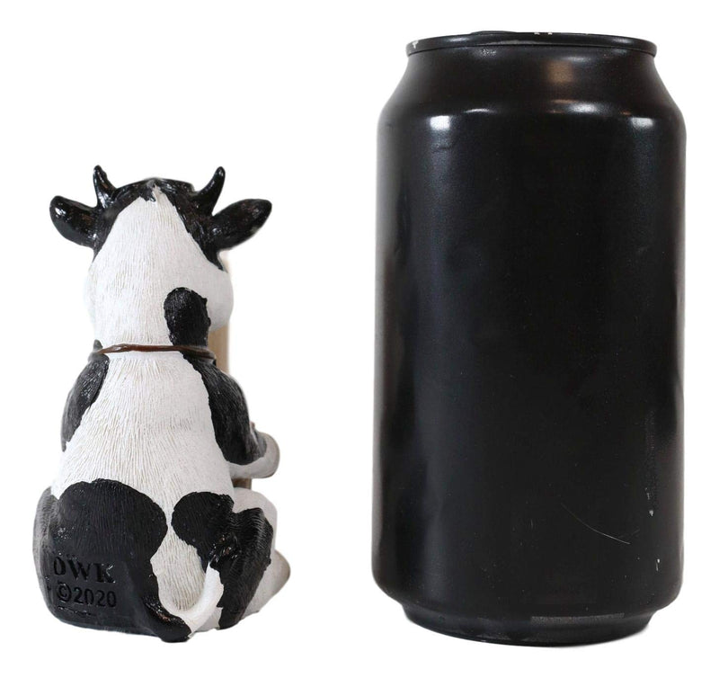 [Australia - AusPower] - Ebros Country Farm Bovine Cow With Bell Collar Holding A Wooden Barrel Decorative Toothpick Holder Statue With Toothpicks 4"Tall Starter Kit Cattle Animal Figurine Collectible Kitchen Decor 