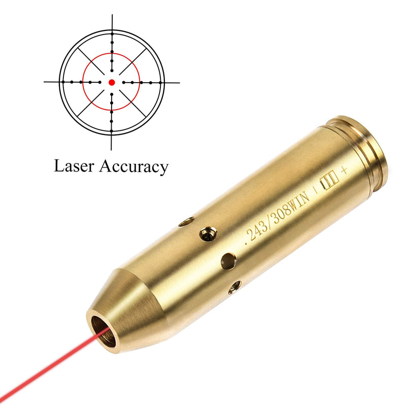 [Australia - AusPower] - EZshoot Bore Sight 223 5.56mm / .243, 308/30-06/25-06 / .270 Laser Sight Red Dot Boresighter with Batteries 