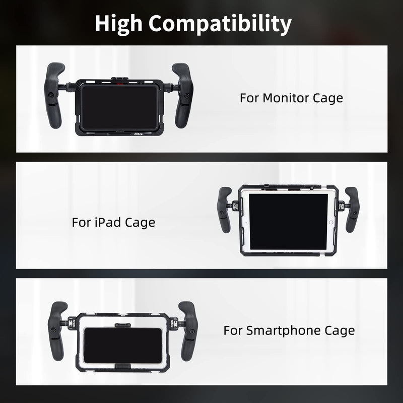 [Australia - AusPower] - Nitze Side Handle Kit with 1/4" Screw and Detachable Locating Pins for Smartphone Cage, iPad Cage and Monitor Cage - PA32D 