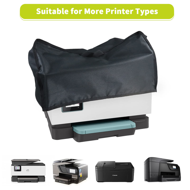 [Australia - AusPower] - TwoPone Printer Dust Cover for HP/Epson/Canon/Brother Wireless Printers, 20x16x12 Inch Universal Case Protector for Printers, 600D Waterproof Black Printer Covers 20"L x 16"W x 12"H 