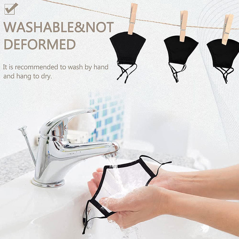 [Australia - AusPower] - YYTDAISHU 6 Pack Black Reusable Breathable Cloth Face Protection, Adjustable Washable Male and Women Fashion Face Protection Cover 6pcs 