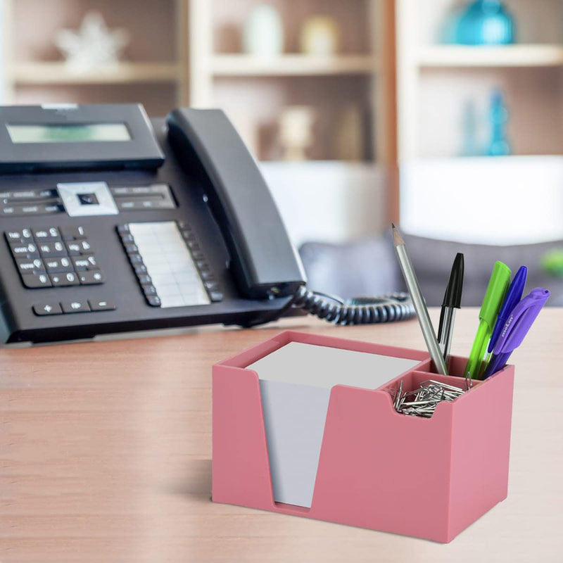 [Australia - AusPower] - Acrimet Desktop Organizer Pencil Paper Clip Caddy Holder (Plastic) (with Paper) (Solid Pink Color) 