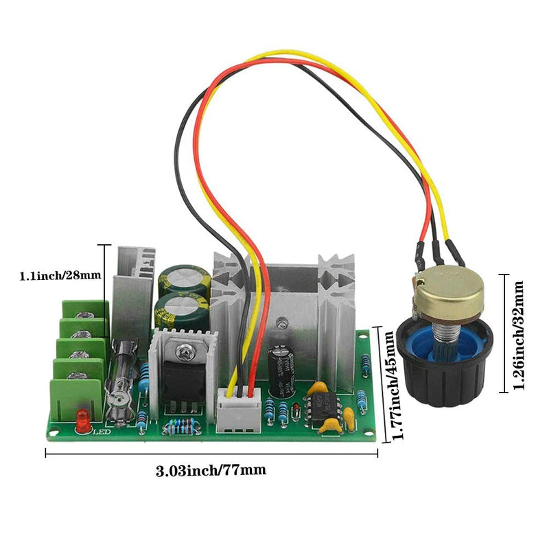 [Australia - AusPower] - DC Motor Controller Assembly 12V 24V 36V 48V High Power Drive Module Adjustable Speed PWM Electronic Governor Controller Regulation Switch 20A Ultra small LED dimmer 