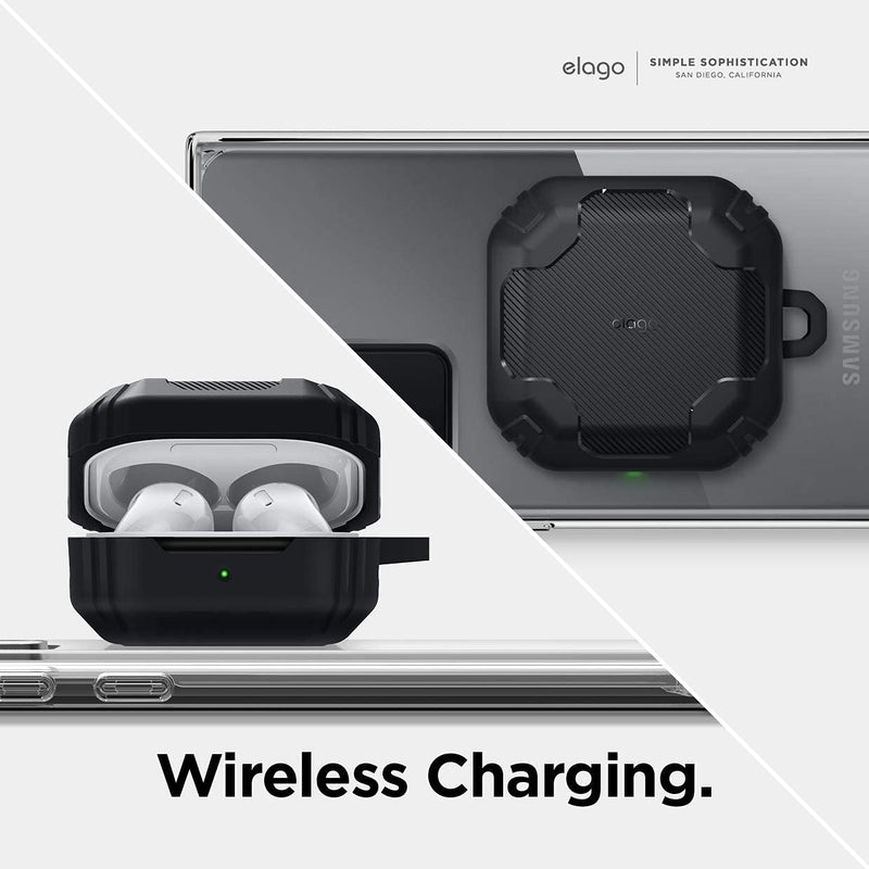 [Australia - AusPower] - elago Armor Case Compatible with Samsung Galaxy Buds 2 Pro Case (2022) / Galaxy Buds 2 Case (2021) / Galaxy Buds Pro Case (2021) / Galaxy Buds Live Case (2020) [US Patent Registered] [Black] Black 