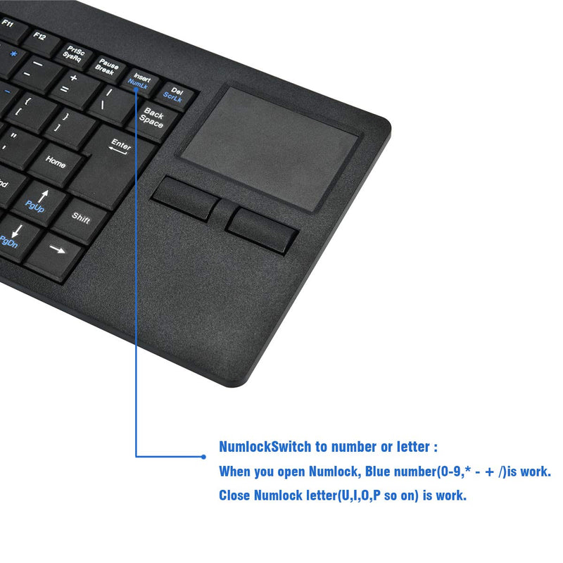 [Australia - AusPower] - MCSaite Wired Silm Keyboard with Touchpad - Portable Scissors Foot Structure - USB Port with 1 Hubs Fit with Professional or Industrial Use for Computer Laptop Mac Notebook 