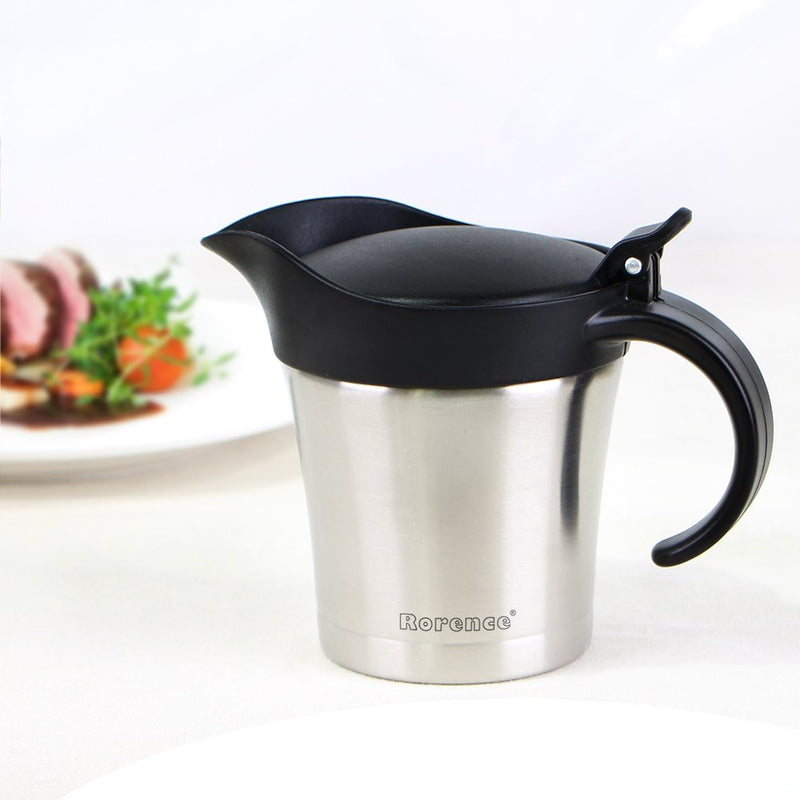[Australia - AusPower] - Rorence Stainless Steel Double Insulated Gravy Boat/Sauce Jug 16 Ounce Capacity 