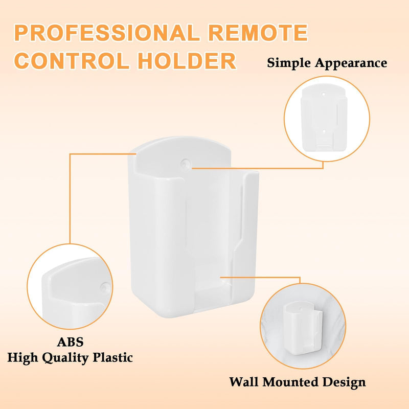 [Australia - AusPower] - MARRTEUM 2 Pcs Remote Control Holder Rack, Wall Mounted Media Storage Box Case Organizer with Screws for Air Conditioner and TV Remote Controller (White) White 