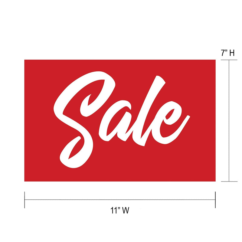 [Australia - AusPower] - NAHANCO CD711S1 Retail Sign Card for Displays, “Sale”, 7”H x 11”W, Red with White Print, Script Style on Card Stock –1/CTN. 