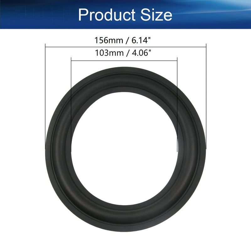 [Australia - AusPower] - Heyiarbeit 4 Pcs 6.08" Speaker Rubber Edge Surround Rings Replacement Parts for Speaker Repair Kitchens Bathrooms DIY 156mm 4 pcs 