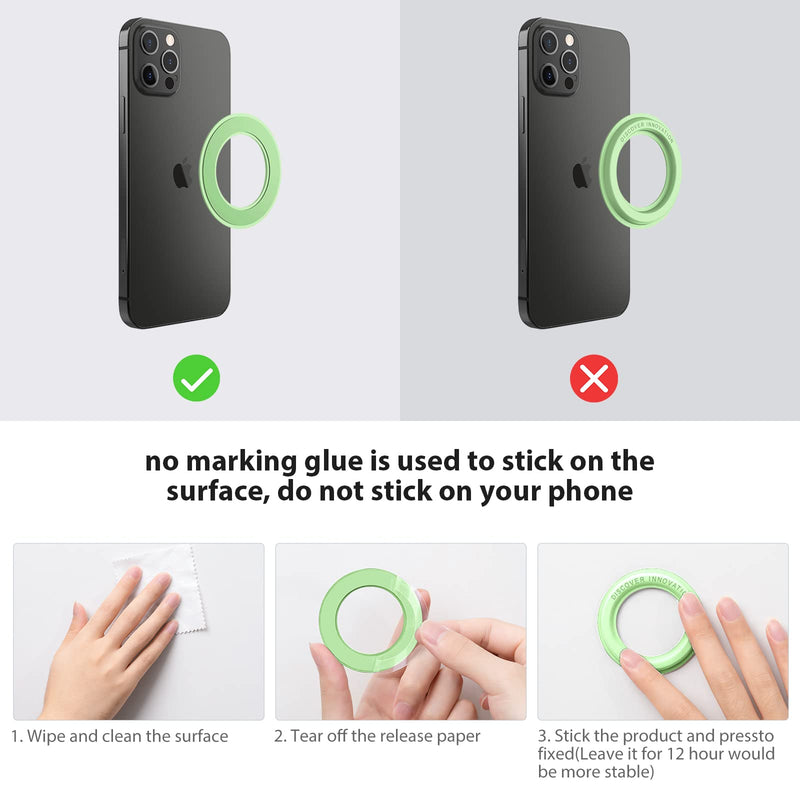 [Australia - AusPower] - 2 Pack - Nillkin Magnetic Phone Holder for Wall Phone Stand Mount for car Mobile Phone Cradle Magnet for iPhone 13 Pro 13 Pro Max 12 11,SnapHold Magnetic Sticker for Home,Office,Fridge (Green) Green 