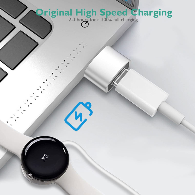 [Australia - AusPower] - for Google Pixel Watch Charger, Lnauy Replacement USB-C Charger Stand Compatible with Google Pixel Watch Magnetic Portable Charging Cable Power (White) White 
