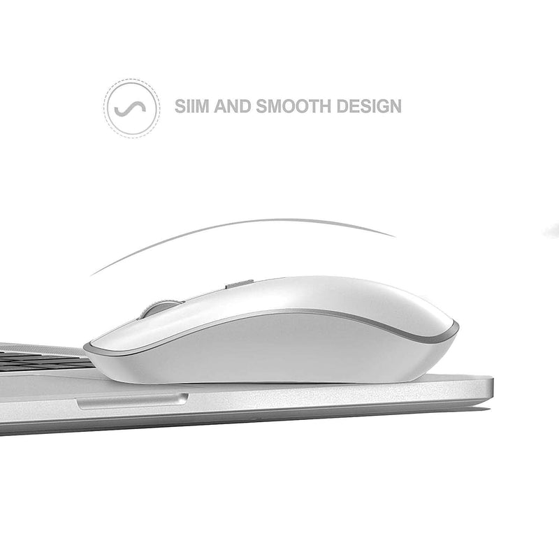 [Australia - AusPower] - Wireless Keyboard Mouse, J JOYACCES 2.4G Compact and Ultra Slim Wireless Keyboard and Mouse for Windows, Computer, Desktop, PC, Laptop-Sliver sliver 