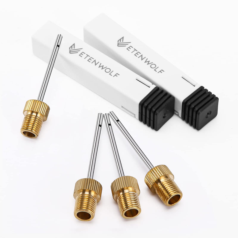 [Australia - AusPower] - ETENWOLF Brass Ball Pump Needles, Heavy Duty Air Pump Needles for Balls, Basketball Needle with Storage Case 4 
