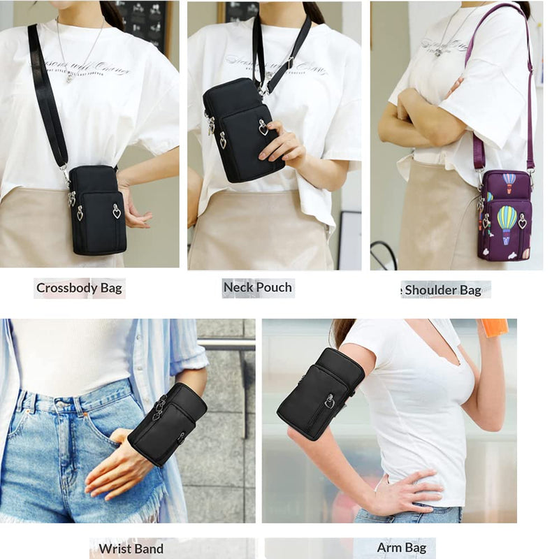 [Australia - AusPower] - Crossover Body Bag Armband for LG Wing K51 V60 / Samsung Galaxy S22 Plus S21+ S20+ / Moto E, One 5G, G100, G Fast Power Stylus Play OnePlus Nord N10 Small Cute Cell Phone Purse Wallet Pouch (Purple) Purple 