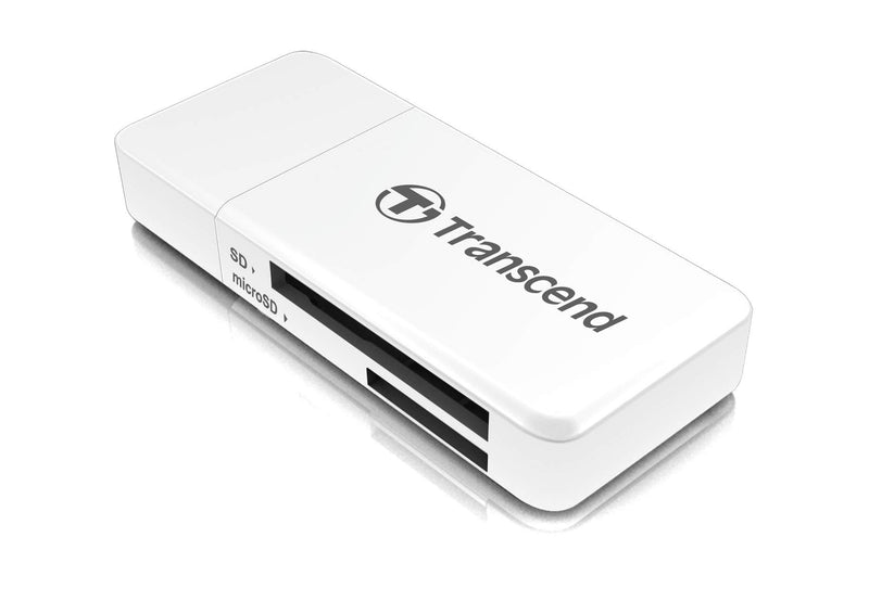 [Australia - AusPower] - Transcend USB 3.1 Gen1 SDHC / SDXC / microSDHC / SDXC Card Reader, TS-RDF5W (White) White 