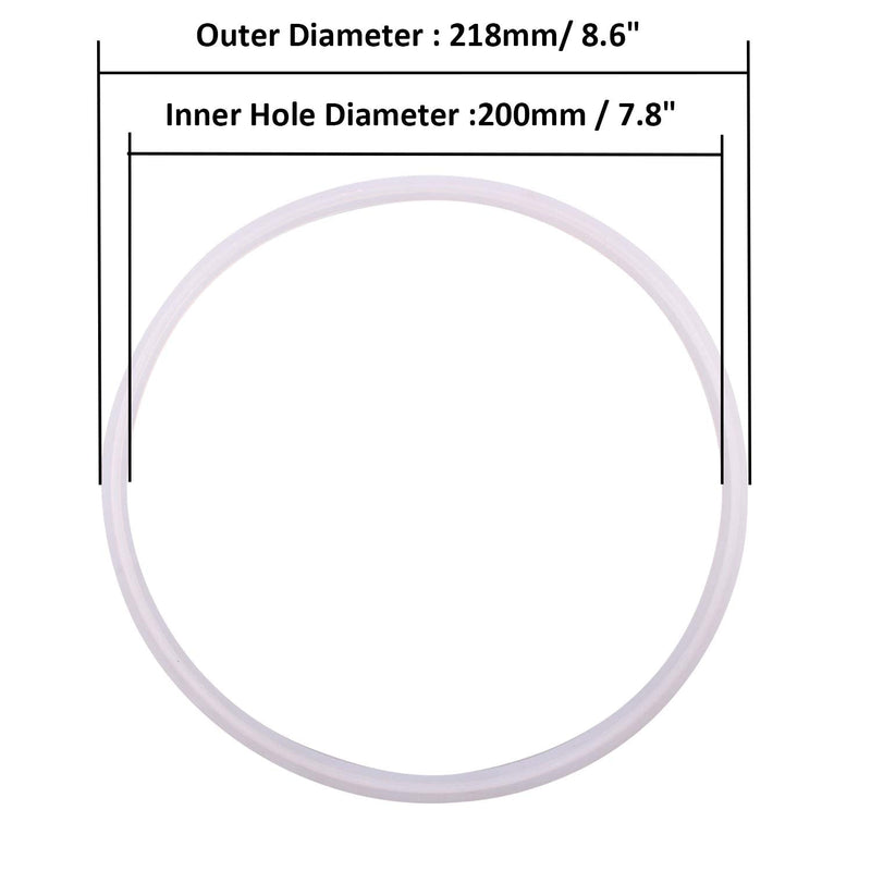 [Australia - AusPower] - DERNORD Silicone Gasket Tri-Clover (Tri-clamp) O-Ring - 8 Inch (Pack of 2) Pack of 2 