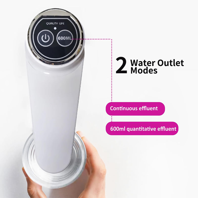 [Australia - AusPower] - HiPiCok Water Dispenser 5 Gallon Electric Water Bottle Pump with Universal Bucket Cap for 3&5 Gallon Bottle Automatic Rechargeable Water Pump, White 