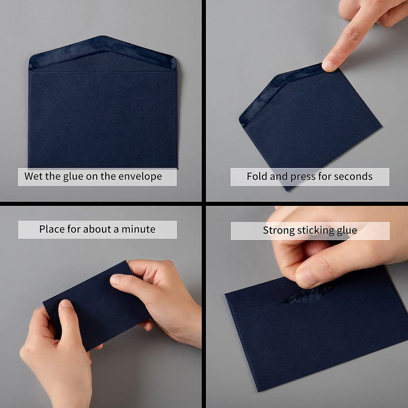 [Australia - AusPower] - 120 Pack Kraft Mini Envelopes Small Envelopes Self-Adhesive Tiny Pockets for Business Cards Christmas Holiday Small Gift Cards Invitations Cards(4.13"×2.76") (Black) Black 