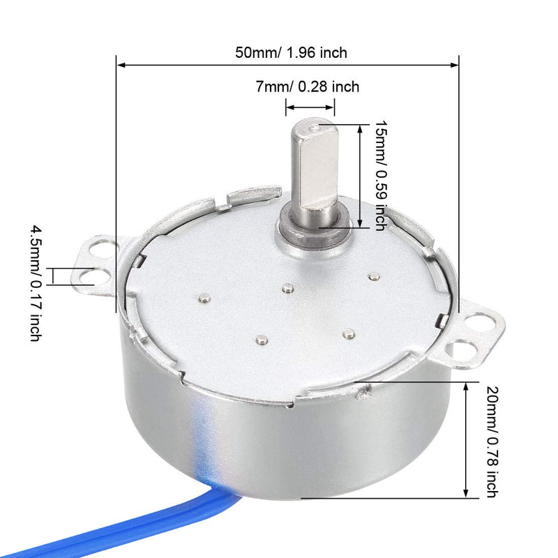 [Australia - AusPower] - uxcell Synchronous Motor AC 100-127V 2.5-3RPM 50-60Hz CCW/CW 4W D Shaft 