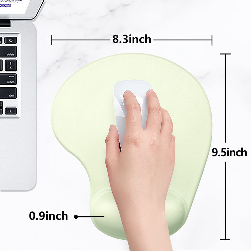 [Australia - AusPower] - Hsurbtra Ergonomic Mouse Pad with Wrist Rest Support, Gel Mouse Pads with Non-Slip PU Base, Pain Relief Memory Foam Mousepad for Laptop PC, Cute Office Supplies Desk Decro Accessories Lake Green Medium 
