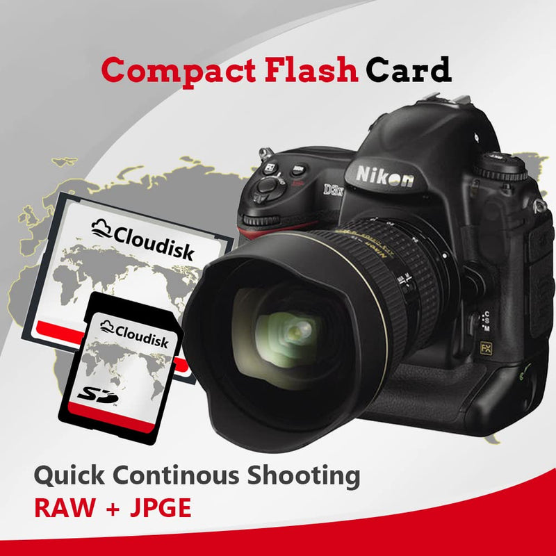 [Australia - AusPower] - Cloudisk Compact Flash CF Card Memory Cards High Speed CompactFlash Reader Camera Card for DSLR (16GB) 16GB 