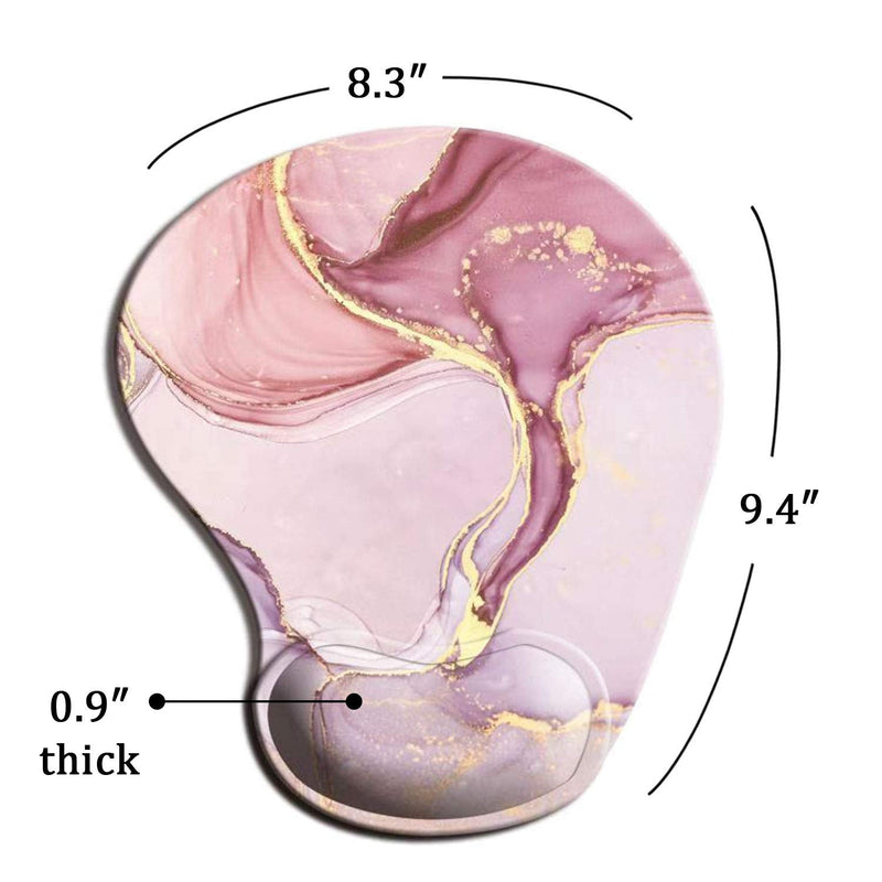 [Australia - AusPower] - Dooke Ergonomic Mouse Pad with Wrist Support, Cute Mouse Pads with Non-Slip PU Base for Home Office Working Studying Easy Typing & Pain Relief Rose Gold Marble ‎Glitter Marble 
