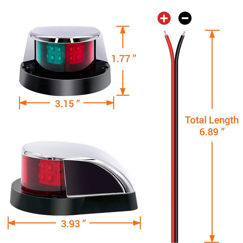 [Australia - AusPower] - Obcursco Boat Navigation Light, Marine LED Navigation Light, Boat LED Bow Light. Ideal for Pontoon, Skiff, and Small Boat 