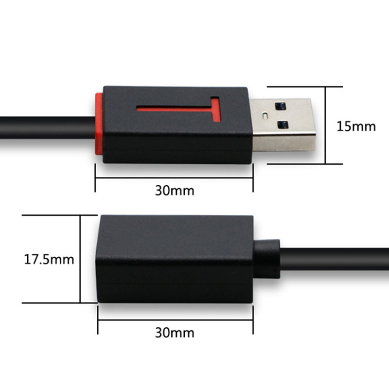 [Australia - AusPower] - USB 3.0 Extension Cable Apoi [2 Pack] USB Adapter Cord Type A Male to Female Data Line Transfer Lead for Playstation,Xbox,Oculus VR,USB Flash Drive,Card Reader,Hard Drive,Printer,Camera 3 Feet(Black) 