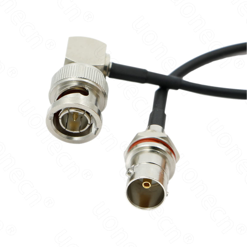 [Australia - AusPower] - Uonecn BNC Female Straight to BNC Male Right Angle SDI Cable for Camera 50 ohm 