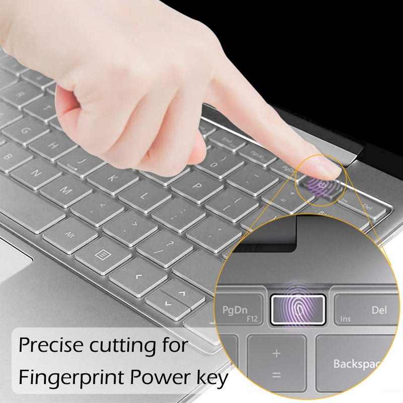 [Australia - AusPower] - ProElife Keyboard Cover Skin for 2021 2020 Microsoft Surface Laptop Go 12.4" & 2022 Surface Laptop Go 2 12.4 inch with Fingerprint Power Button Ultra Thin TPU Keyboard Protector (Transparent) For Surface Laptop Go 12.4 inch 