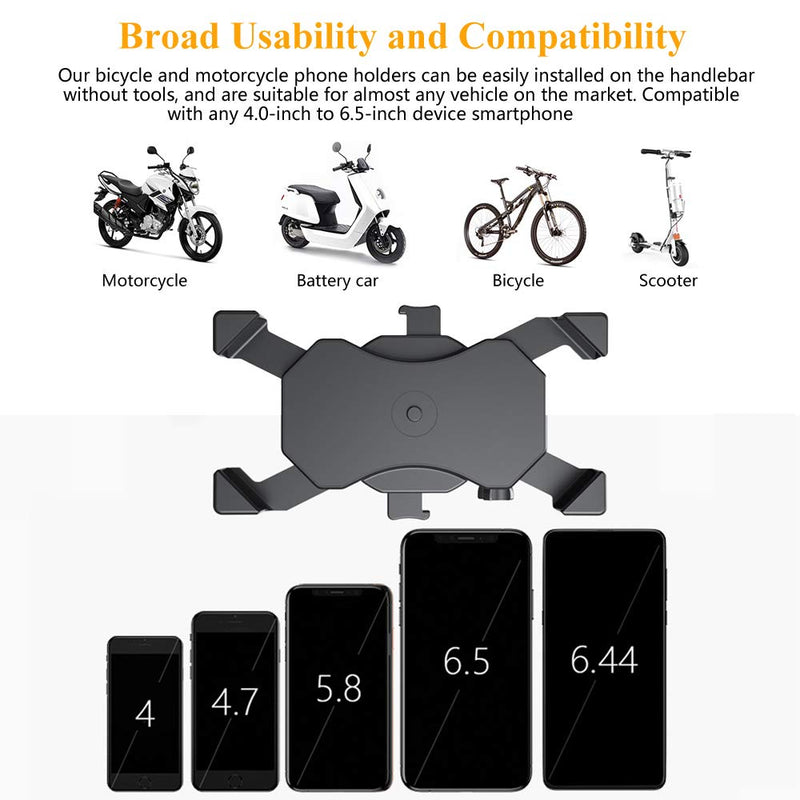 [Australia - AusPower] - Bike Phone Mount, BAVNCO Universal Motorcycle Bicycle Handlebar Phone Mount Holder Scooter Phone Clip Compatible with iPhone Samsung LG and More 4-6.8 inch Smartphone 