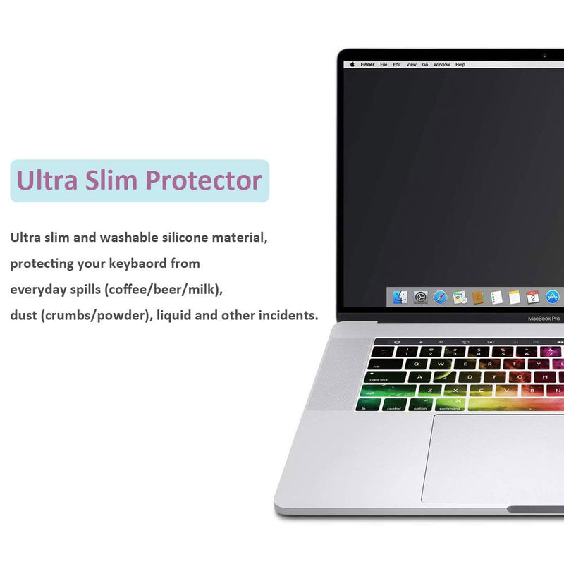 [Australia - AusPower] - Funut MacBook Pro Keyboard Cover with Touch Bar 13 inch Silicone Keyboard Skin and 15 inch Premium Ultra Thin TPU 2019-2016 (Apple Model A2159 A1989 A1990 A1706 A1707) Skin Protector - Nebula 