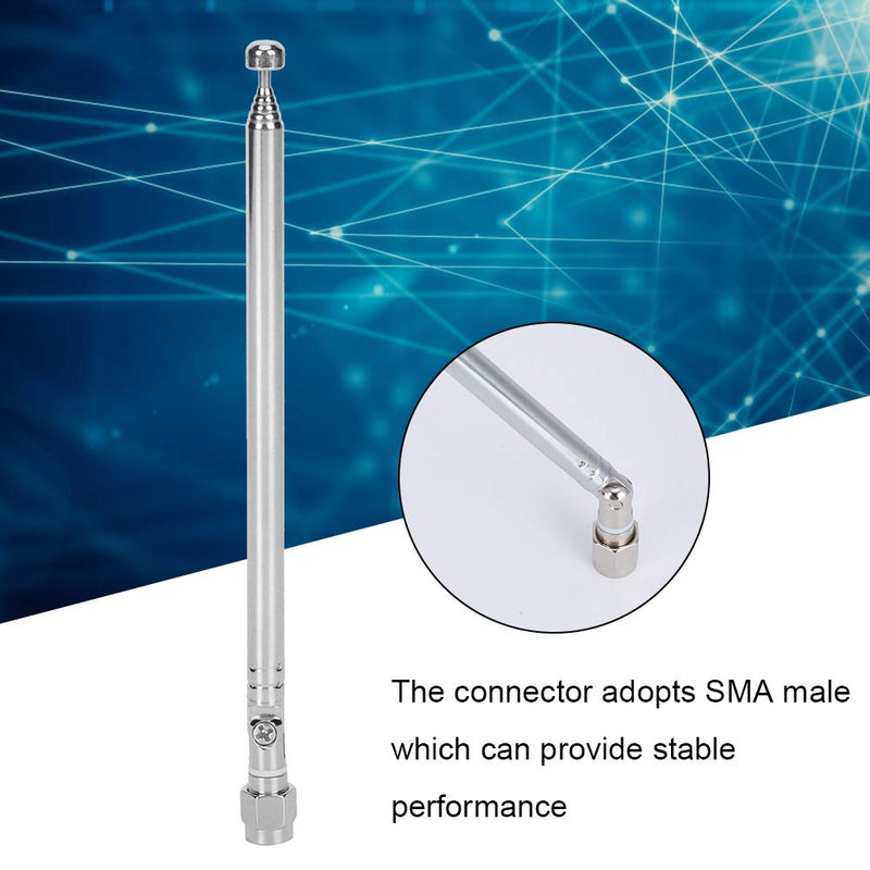 [Australia - AusPower] - Radio Scanner Antenna, 6 Sections Telescopic 40MHz-6G Super Wide Band SMA Male Connector for LimeSDR for HackRF, Adjustable Rotary Angle Alloy 