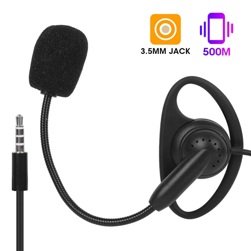 [Australia - AusPower] - Walkie Talkie Over-Head Earpiece, 3.5mm Ear Hook Two-Way Radio Earphone Bluetooth Wired Intercom Headset for V6 V4 Motorcycle 