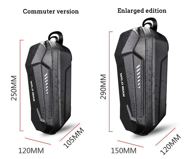 [Australia - AusPower] - WILD MAN Hard Shell Waterproof Scooter Storage Bag for Kick Scooters Folding Bike Black 2L 