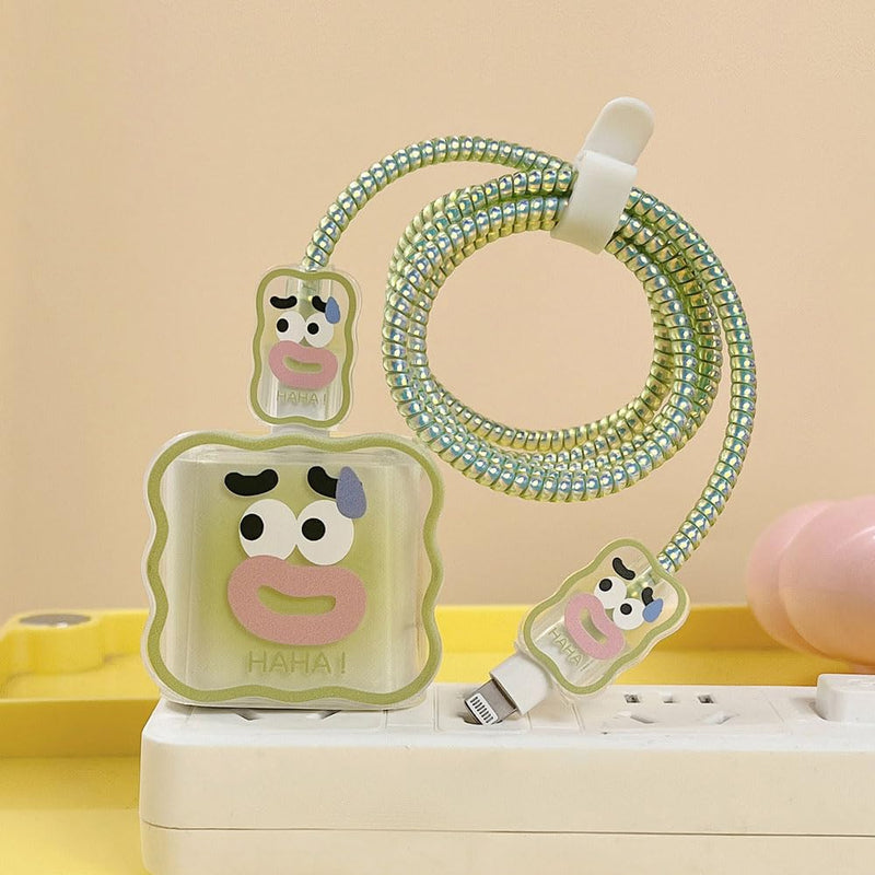 [Australia - AusPower] - ZOSTLAND 18W 20W Cute Humor DIY Cable Protector USB Charger Saver Charging Data Earphone Line Bite Organizor Compatible with All iPhone 11 12 13 14 15 Pro Max Mini etc USB Wire (Funny) Funny 