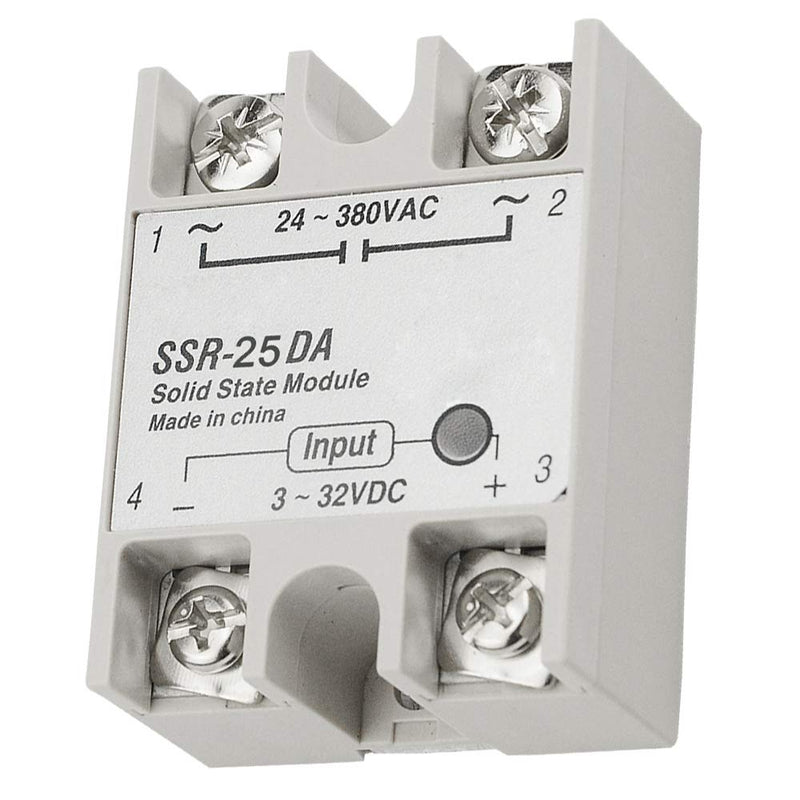 [Australia - AusPower] - XINGYHENG 2Pcs SSR-25DA Single-Phase DC Solid State Relay Module Load 24-380VAC Controlled Module Input 3-32V DC for Industrial Automation Process 