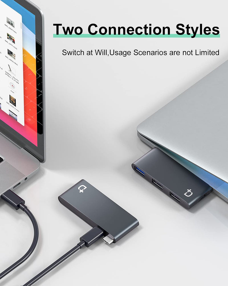 [Australia - AusPower] - DockCase 4-in-1 USB-C Hub with Type C, USB 3.0, USB 2.0 Compatible 2021-2016 MacBook Pro 13/15/16, New Mac Air/Surface, ChromeBook, Dell XPS, Surface Book and More USB C Devices 