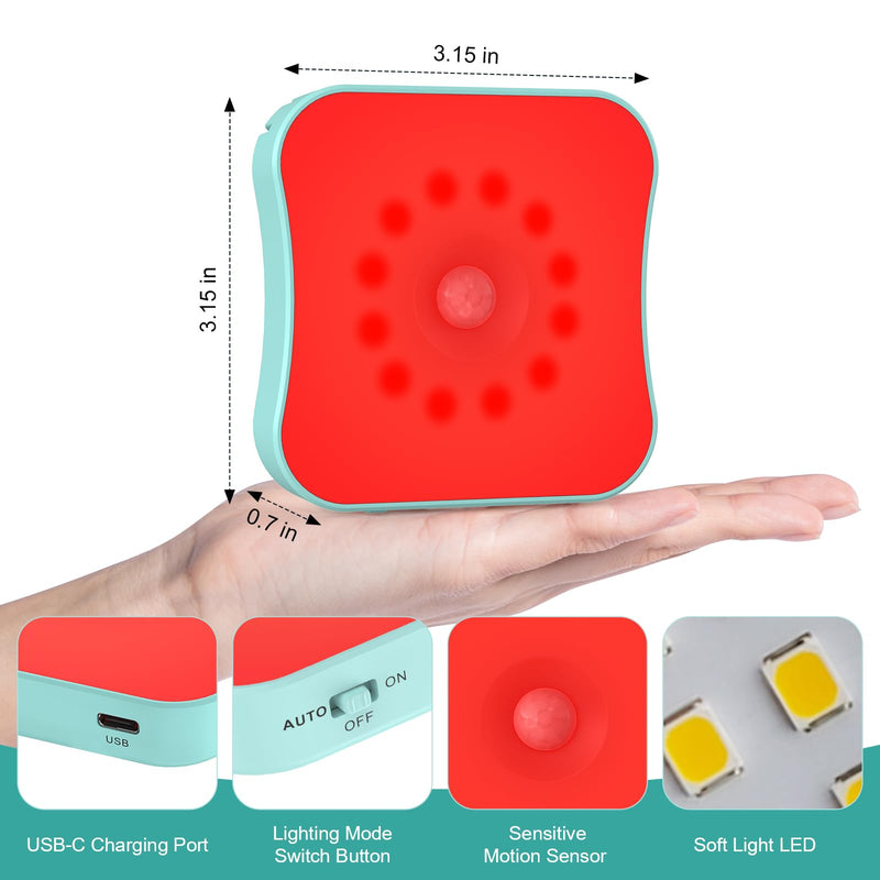 [Australia - AusPower] - ZOCIFINER Red Motion Sensor Night Lights, Wireless Stick On Motion Sensor Red Night Lights, Rechargeable Red Night Lights for Stair Hallway Bathroom Bedroom, 4Pack 