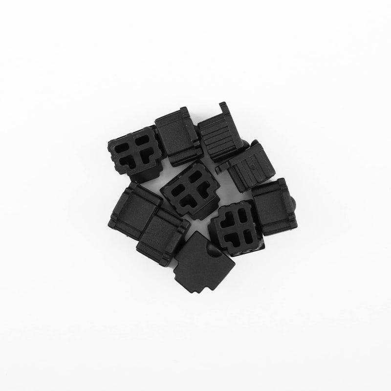[Australia - AusPower] - GINTOOYUN 50pcs RJ11 Silicone Anti Dust Cover Cap，RJ11 Female dust Cover Protector,Protect Telephone.switches,fax Machines, Optical Fiber Boxes and Other Equipment Port(Black) 